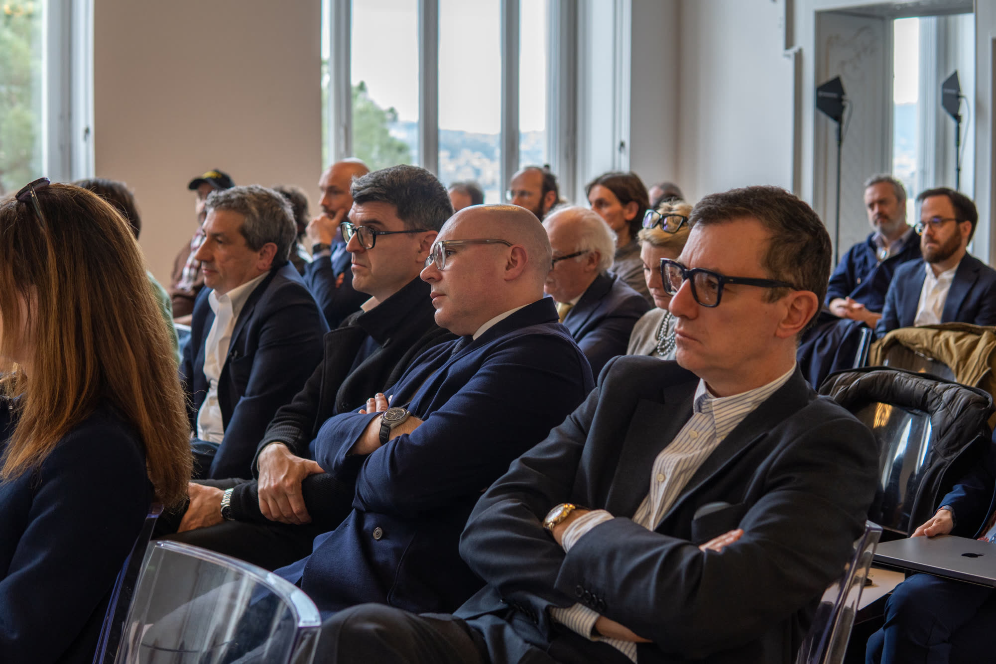 Il pubblico durante un momento di networking di Cinema & Futuro