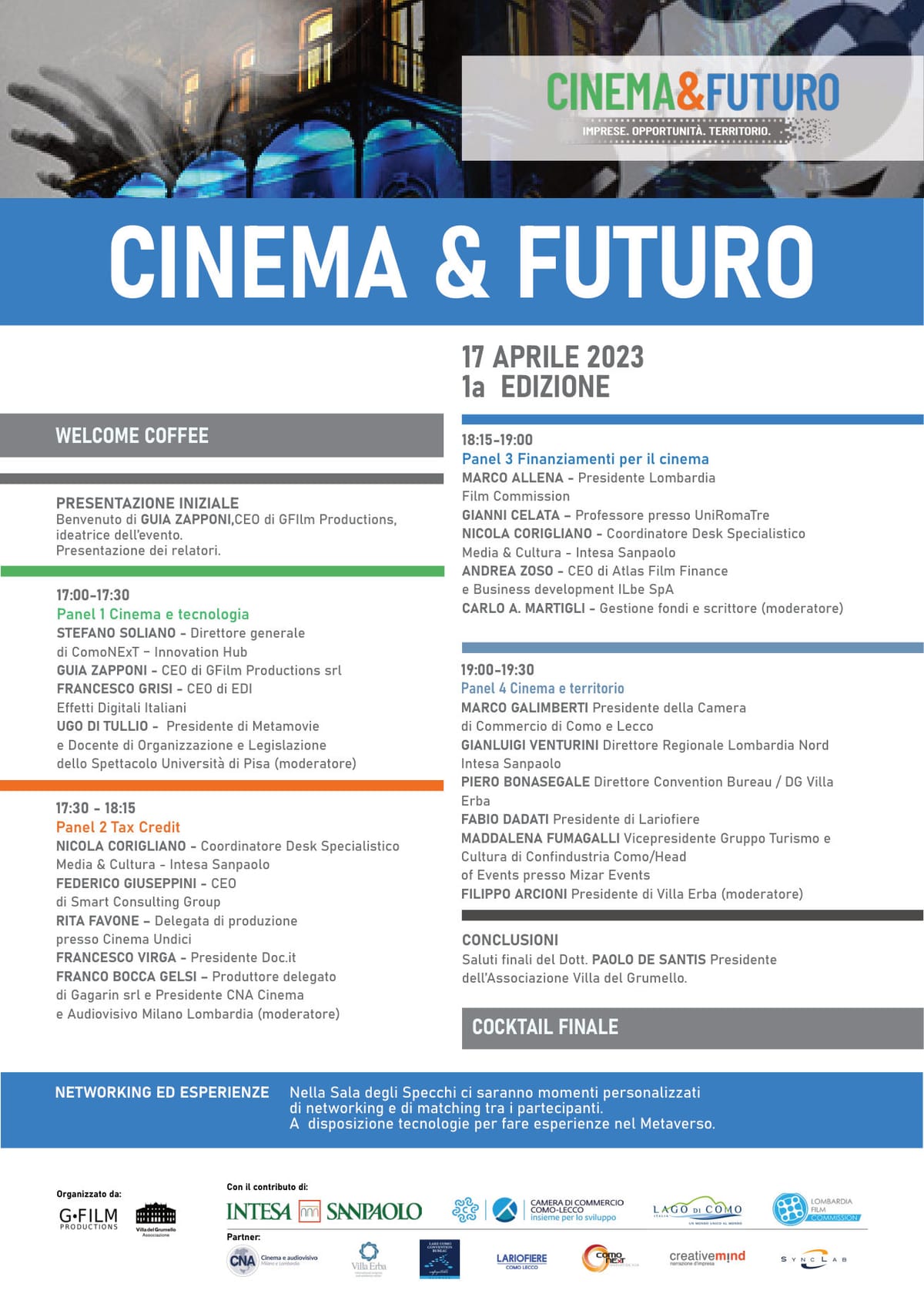 Locandina della prima edizione di Cinema & Futuro, 17 aprile 2023