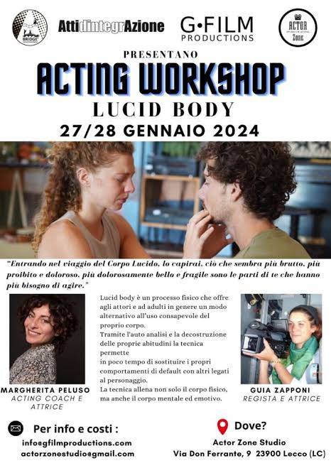 Locandina della masterclass Lucid Body, 27 e 28 gennaio 2024