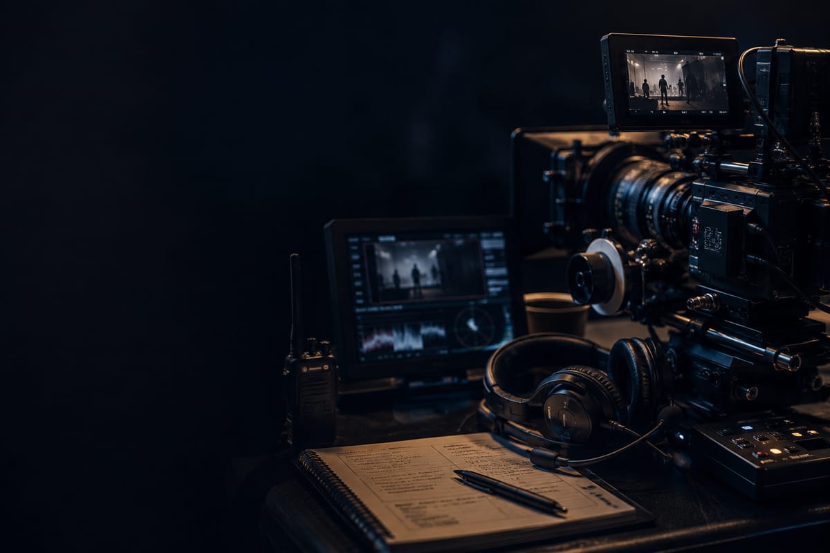 Attrezzatura di ripresa pronta sul set